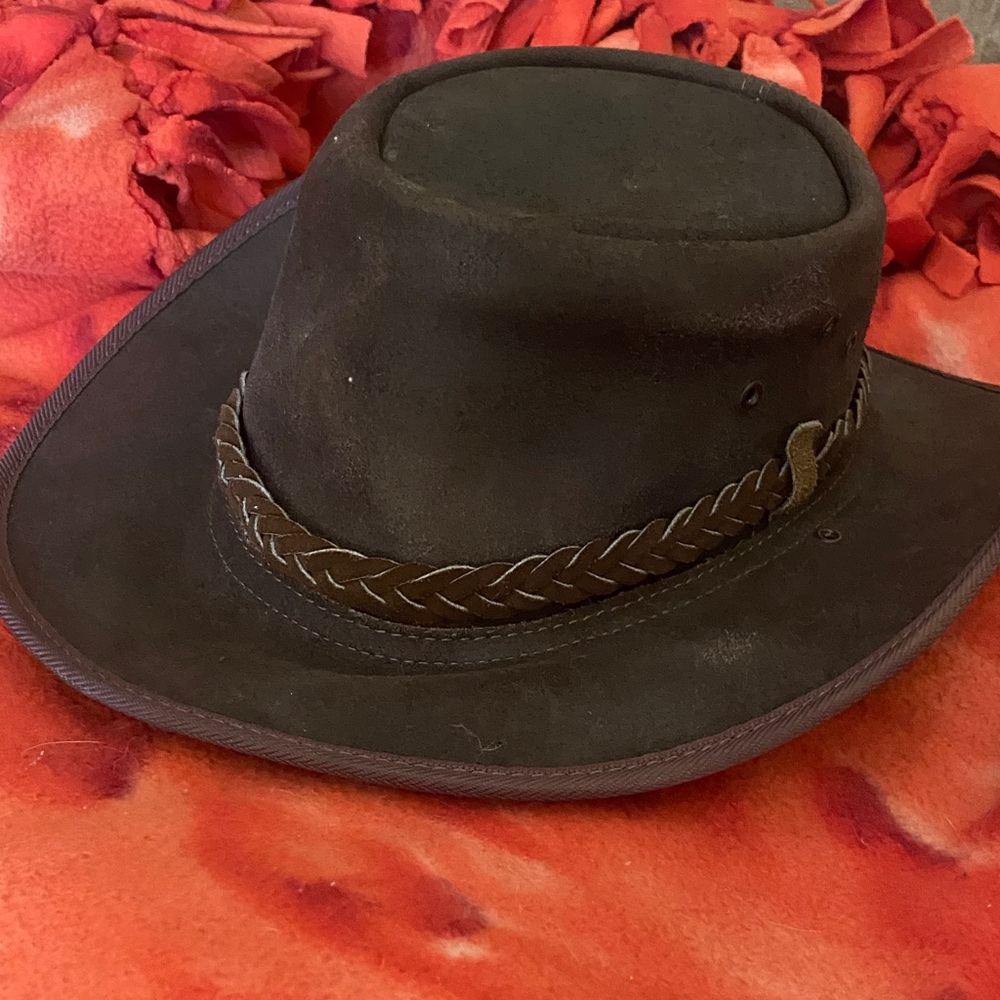 Men's Braided Leather Outback Hat